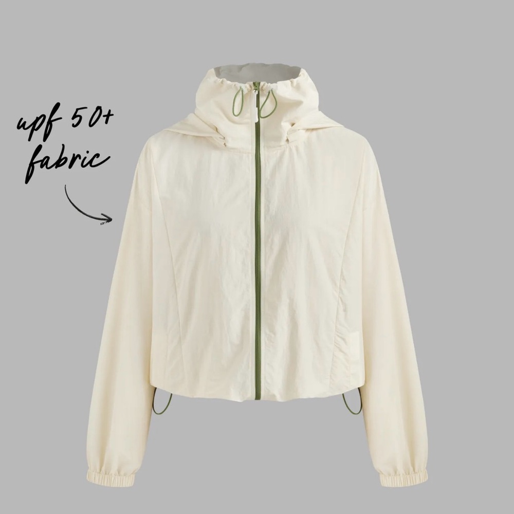 Cider Off-White Utility Jacket with Hood